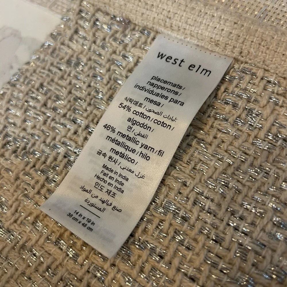 West elm Woven Metallic Placemats set of 14